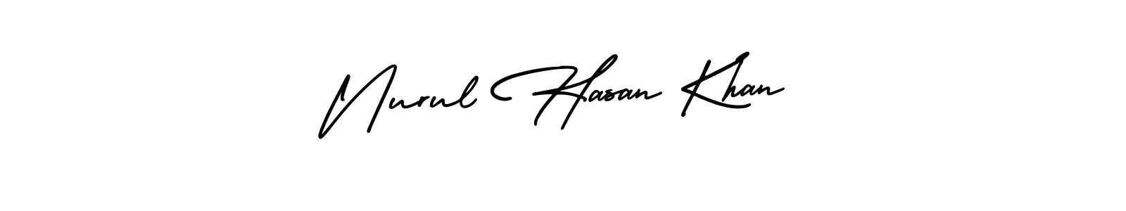 This is the best signature style for the Nurul Hasan Khan name. Also you like these signature font (AmerikaSignatureDemo-Regular). Mix name signature. Nurul Hasan Khan signature style 3 images and pictures png