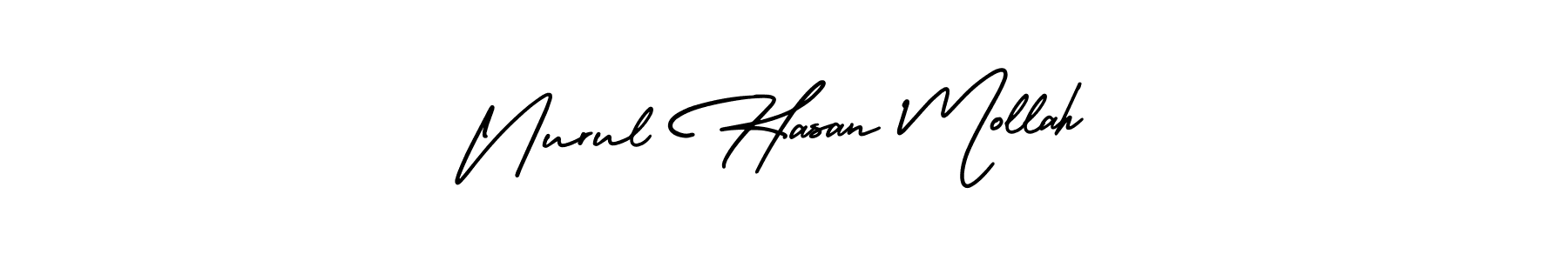 Use a signature maker to create a handwritten signature online. With this signature software, you can design (AmerikaSignatureDemo-Regular) your own signature for name Nurul Hasan Mollah. Nurul Hasan Mollah signature style 3 images and pictures png