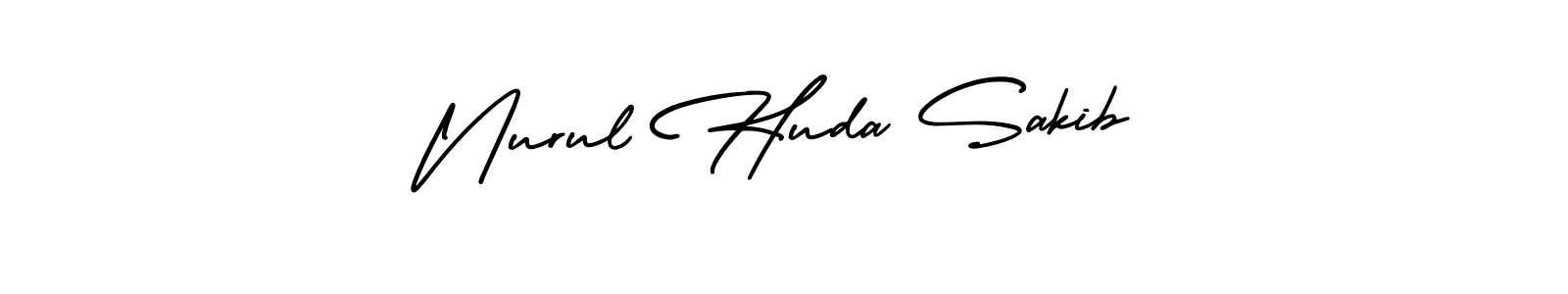 Make a beautiful signature design for name Nurul Huda Sakib. With this signature (AmerikaSignatureDemo-Regular) style, you can create a handwritten signature for free. Nurul Huda Sakib signature style 3 images and pictures png