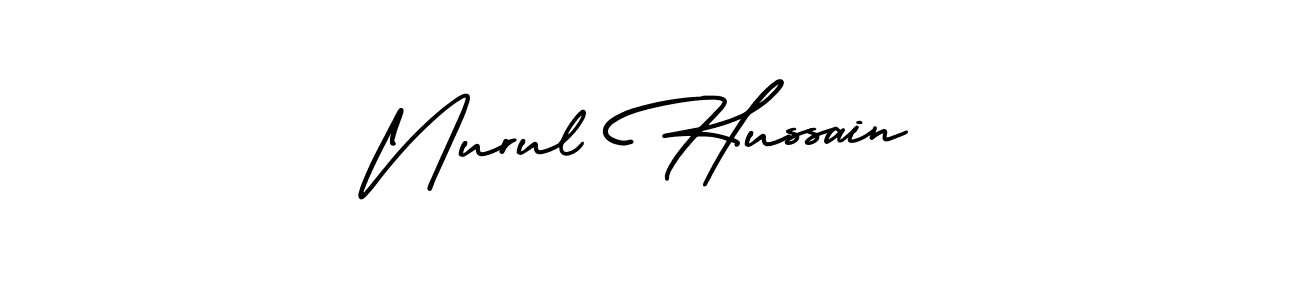 It looks lik you need a new signature style for name Nurul Hussain. Design unique handwritten (AmerikaSignatureDemo-Regular) signature with our free signature maker in just a few clicks. Nurul Hussain signature style 3 images and pictures png