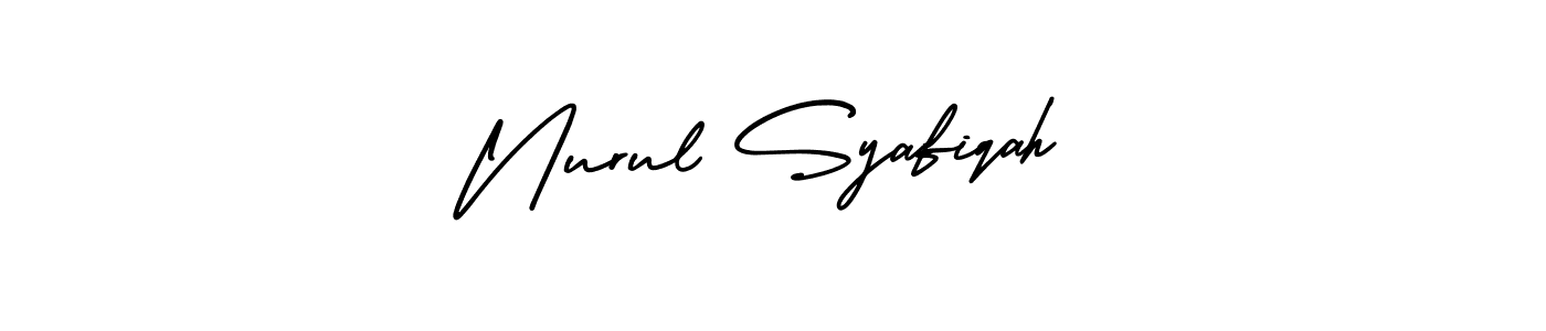 How to make Nurul Syafiqah signature? AmerikaSignatureDemo-Regular is a professional autograph style. Create handwritten signature for Nurul Syafiqah name. Nurul Syafiqah signature style 3 images and pictures png