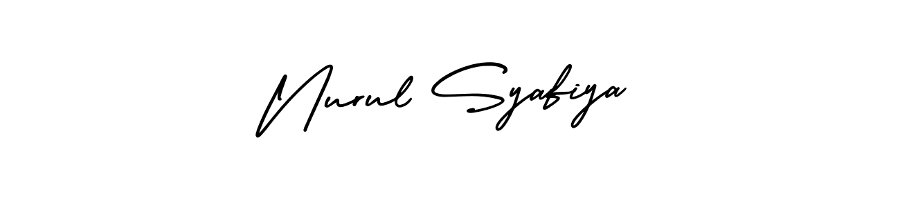 Nurul Syafiya stylish signature style. Best Handwritten Sign (AmerikaSignatureDemo-Regular) for my name. Handwritten Signature Collection Ideas for my name Nurul Syafiya. Nurul Syafiya signature style 3 images and pictures png