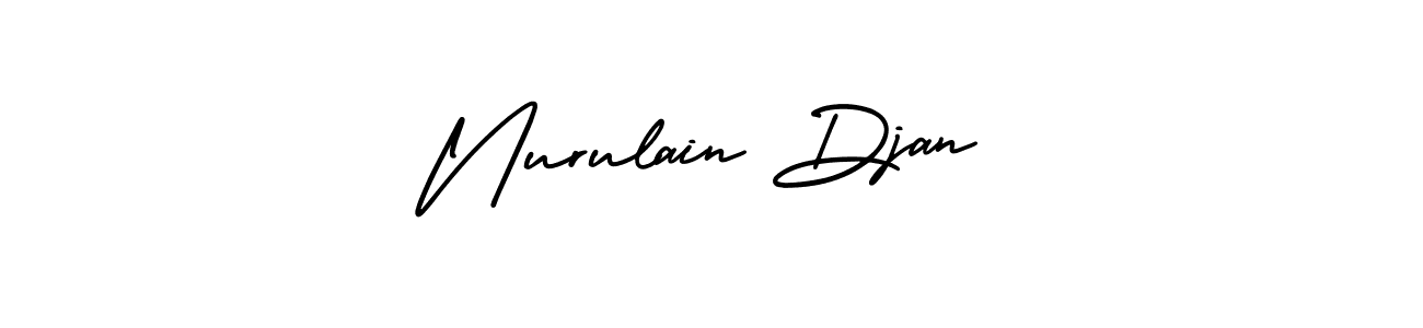 This is the best signature style for the Nurulain Djan name. Also you like these signature font (AmerikaSignatureDemo-Regular). Mix name signature. Nurulain Djan signature style 3 images and pictures png