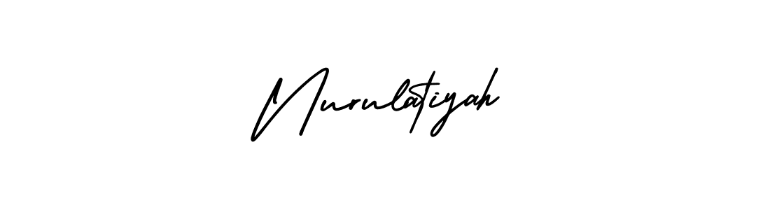 Make a beautiful signature design for name Nurulatiyah. With this signature (AmerikaSignatureDemo-Regular) style, you can create a handwritten signature for free. Nurulatiyah signature style 3 images and pictures png