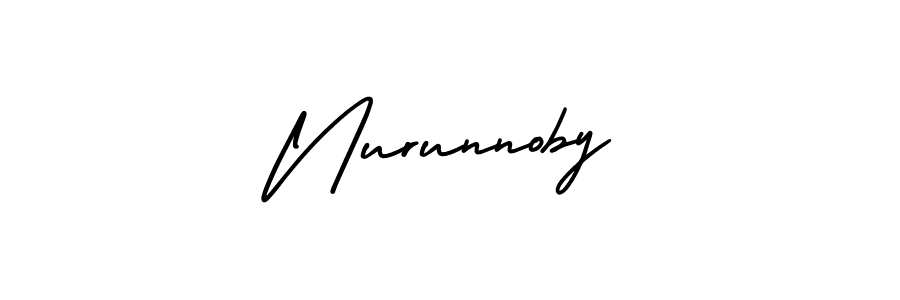 How to make Nurunnoby signature? AmerikaSignatureDemo-Regular is a professional autograph style. Create handwritten signature for Nurunnoby name. Nurunnoby signature style 3 images and pictures png