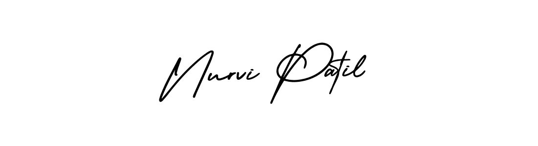 You should practise on your own different ways (AmerikaSignatureDemo-Regular) to write your name (Nurvi Patil) in signature. don't let someone else do it for you. Nurvi Patil signature style 3 images and pictures png