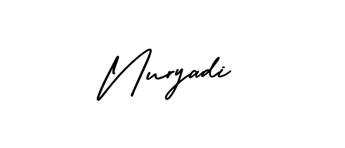 How to make Nuryadi signature? AmerikaSignatureDemo-Regular is a professional autograph style. Create handwritten signature for Nuryadi name. Nuryadi signature style 3 images and pictures png