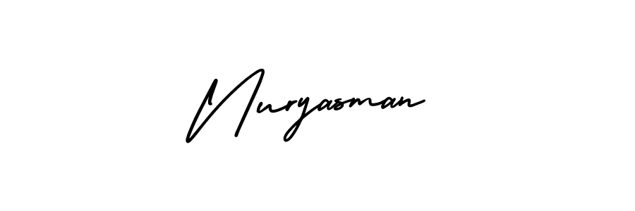 Nuryasman stylish signature style. Best Handwritten Sign (AmerikaSignatureDemo-Regular) for my name. Handwritten Signature Collection Ideas for my name Nuryasman. Nuryasman signature style 3 images and pictures png