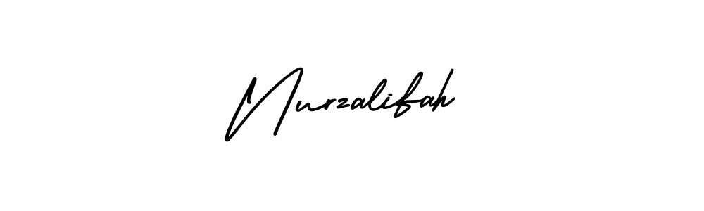 Nurzalifah stylish signature style. Best Handwritten Sign (AmerikaSignatureDemo-Regular) for my name. Handwritten Signature Collection Ideas for my name Nurzalifah. Nurzalifah signature style 3 images and pictures png