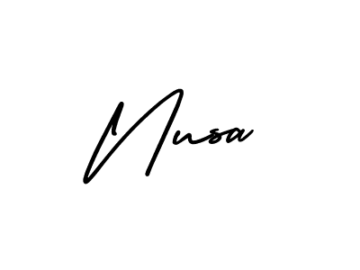 Design your own signature with our free online signature maker. With this signature software, you can create a handwritten (AmerikaSignatureDemo-Regular) signature for name Nusa. Nusa signature style 3 images and pictures png