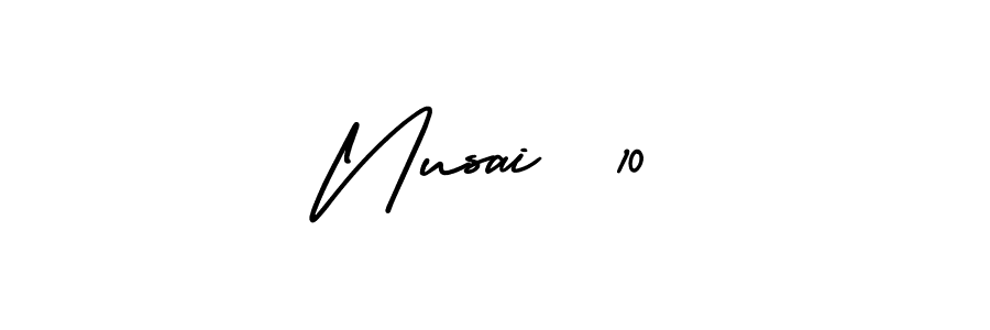 Use a signature maker to create a handwritten signature online. With this signature software, you can design (AmerikaSignatureDemo-Regular) your own signature for name Nusai  10. Nusai  10 signature style 3 images and pictures png