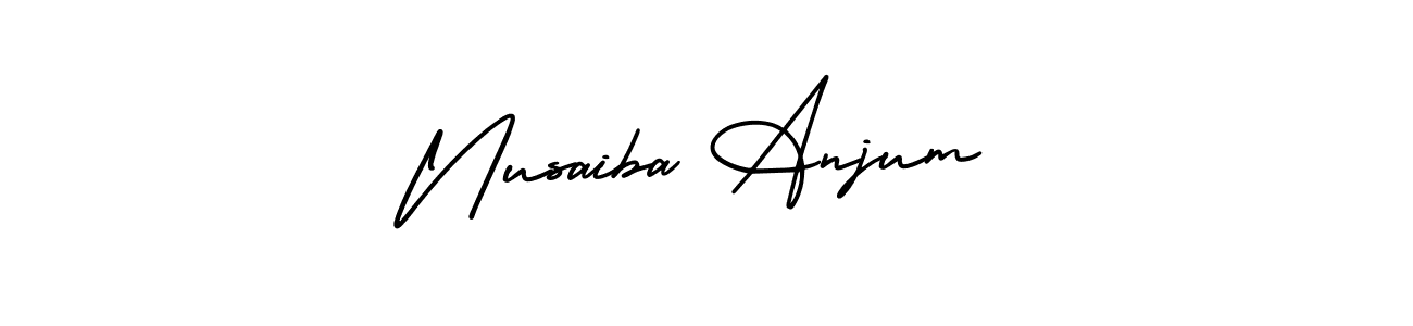 Make a short Nusaiba Anjum signature style. Manage your documents anywhere anytime using AmerikaSignatureDemo-Regular. Create and add eSignatures, submit forms, share and send files easily. Nusaiba Anjum signature style 3 images and pictures png