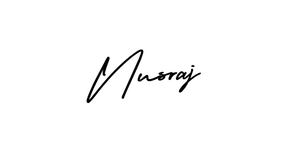 Nusraj stylish signature style. Best Handwritten Sign (AmerikaSignatureDemo-Regular) for my name. Handwritten Signature Collection Ideas for my name Nusraj. Nusraj signature style 3 images and pictures png