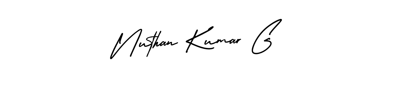 How to make Nuthan Kumar G name signature. Use AmerikaSignatureDemo-Regular style for creating short signs online. This is the latest handwritten sign. Nuthan Kumar G signature style 3 images and pictures png