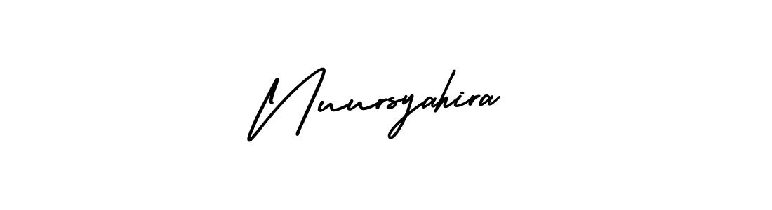 Create a beautiful signature design for name Nuursyahira. With this signature (AmerikaSignatureDemo-Regular) fonts, you can make a handwritten signature for free. Nuursyahira signature style 3 images and pictures png