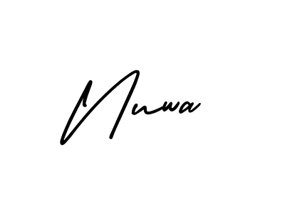 How to make Nuwa name signature. Use AmerikaSignatureDemo-Regular style for creating short signs online. This is the latest handwritten sign. Nuwa signature style 3 images and pictures png