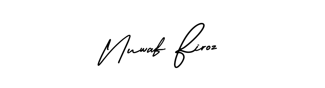 Similarly AmerikaSignatureDemo-Regular is the best handwritten signature design. Signature creator online .You can use it as an online autograph creator for name Nuwaf Firoz. Nuwaf Firoz signature style 3 images and pictures png