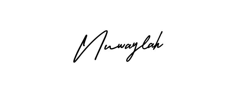 This is the best signature style for the Nuwaylah name. Also you like these signature font (AmerikaSignatureDemo-Regular). Mix name signature. Nuwaylah signature style 3 images and pictures png