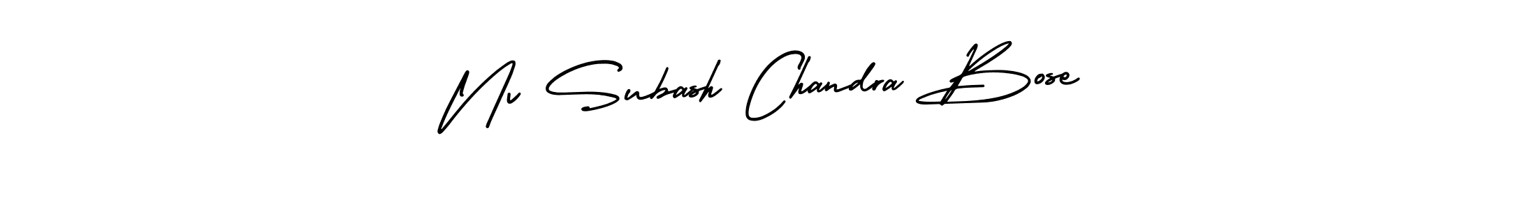 How to make Nv Subash Chandra Bose name signature. Use AmerikaSignatureDemo-Regular style for creating short signs online. This is the latest handwritten sign. Nv Subash Chandra Bose signature style 3 images and pictures png