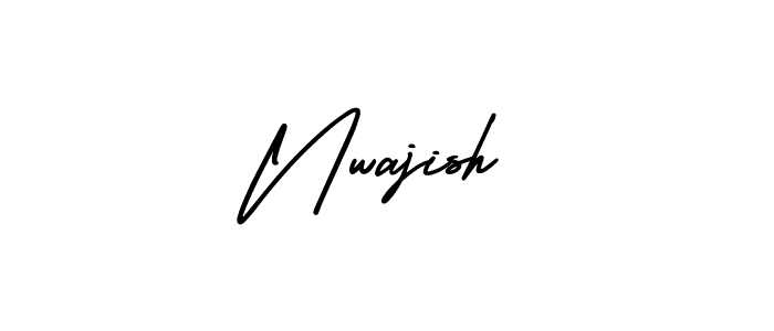 Nwajish stylish signature style. Best Handwritten Sign (AmerikaSignatureDemo-Regular) for my name. Handwritten Signature Collection Ideas for my name Nwajish. Nwajish signature style 3 images and pictures png