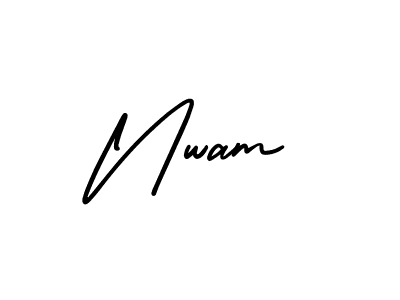 The best way (AmerikaSignatureDemo-Regular) to make a short signature is to pick only two or three words in your name. The name Nwam include a total of six letters. For converting this name. Nwam signature style 3 images and pictures png