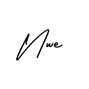 You should practise on your own different ways (AmerikaSignatureDemo-Regular) to write your name (Nwe) in signature. don't let someone else do it for you. Nwe signature style 3 images and pictures png