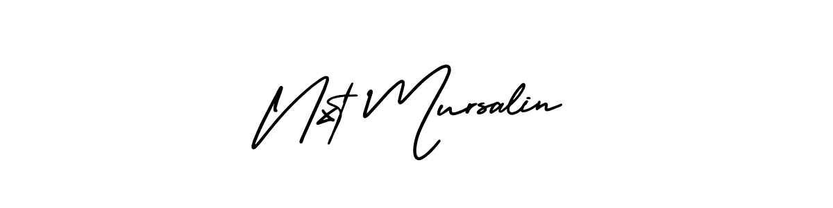 How to Draw Nxt Mursalin signature style? AmerikaSignatureDemo-Regular is a latest design signature styles for name Nxt Mursalin. Nxt Mursalin signature style 3 images and pictures png