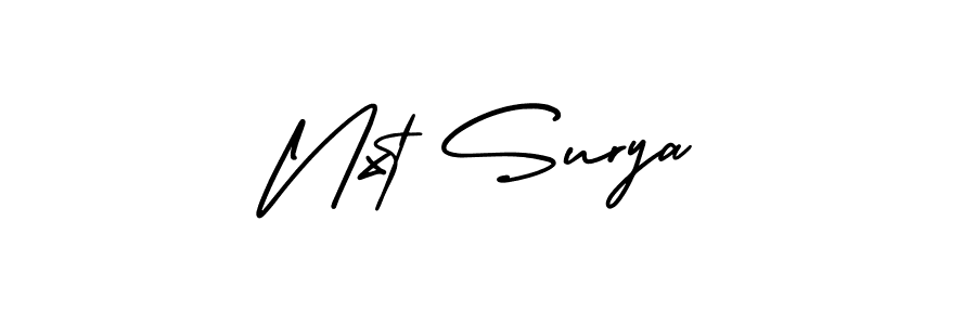 How to make Nxt Surya signature? AmerikaSignatureDemo-Regular is a professional autograph style. Create handwritten signature for Nxt Surya name. Nxt Surya signature style 3 images and pictures png