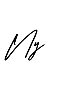 The best way (AmerikaSignatureDemo-Regular) to make a short signature is to pick only two or three words in your name. The name Ny include a total of six letters. For converting this name. Ny signature style 3 images and pictures png