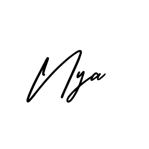 Make a beautiful signature design for name Nya. With this signature (AmerikaSignatureDemo-Regular) style, you can create a handwritten signature for free. Nya signature style 3 images and pictures png