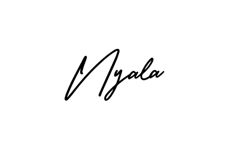 How to make Nyala name signature. Use AmerikaSignatureDemo-Regular style for creating short signs online. This is the latest handwritten sign. Nyala signature style 3 images and pictures png