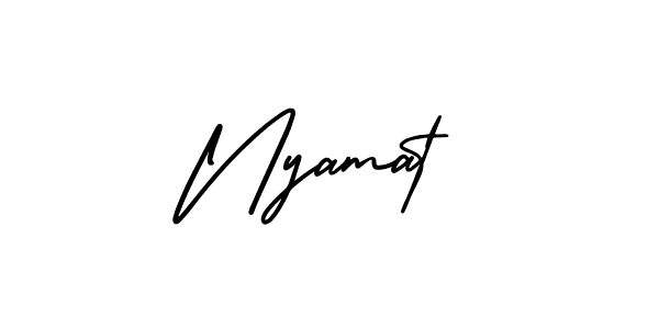 AmerikaSignatureDemo-Regular is a professional signature style that is perfect for those who want to add a touch of class to their signature. It is also a great choice for those who want to make their signature more unique. Get Nyamat name to fancy signature for free. Nyamat signature style 3 images and pictures png