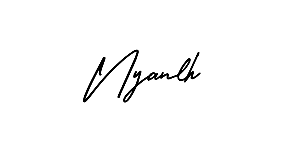 Use a signature maker to create a handwritten signature online. With this signature software, you can design (AmerikaSignatureDemo-Regular) your own signature for name Nyanlh. Nyanlh signature style 3 images and pictures png