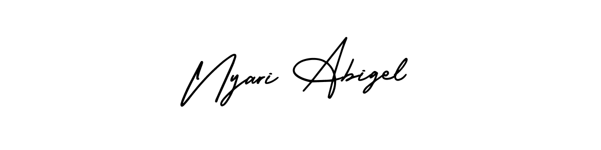How to make Nyari Abigel name signature. Use AmerikaSignatureDemo-Regular style for creating short signs online. This is the latest handwritten sign. Nyari Abigel signature style 3 images and pictures png