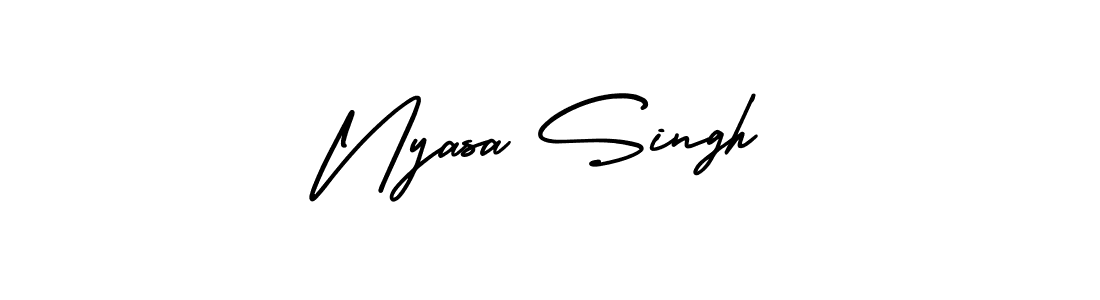 Design your own signature with our free online signature maker. With this signature software, you can create a handwritten (AmerikaSignatureDemo-Regular) signature for name Nyasa Singh. Nyasa Singh signature style 3 images and pictures png
