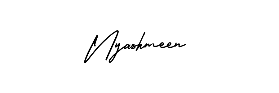 How to Draw Nyashmeen signature style? AmerikaSignatureDemo-Regular is a latest design signature styles for name Nyashmeen. Nyashmeen signature style 3 images and pictures png