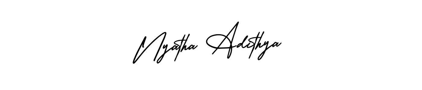 You can use this online signature creator to create a handwritten signature for the name Nyatha Adithya. This is the best online autograph maker. Nyatha Adithya signature style 3 images and pictures png