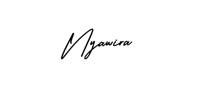 How to make Nyawira name signature. Use AmerikaSignatureDemo-Regular style for creating short signs online. This is the latest handwritten sign. Nyawira signature style 3 images and pictures png