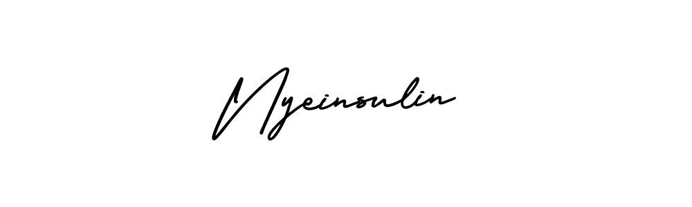 How to make Nyeinsulin signature? AmerikaSignatureDemo-Regular is a professional autograph style. Create handwritten signature for Nyeinsulin name. Nyeinsulin signature style 3 images and pictures png