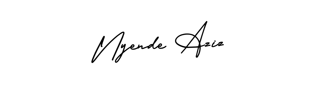 Create a beautiful signature design for name Nyende Aziz. With this signature (AmerikaSignatureDemo-Regular) fonts, you can make a handwritten signature for free. Nyende Aziz signature style 3 images and pictures png