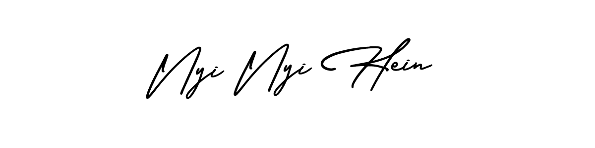 Also You can easily find your signature by using the search form. We will create Nyi Nyi Hein name handwritten signature images for you free of cost using AmerikaSignatureDemo-Regular sign style. Nyi Nyi Hein signature style 3 images and pictures png