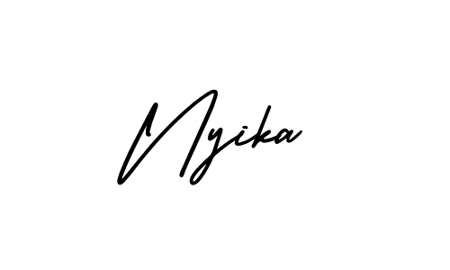 Design your own signature with our free online signature maker. With this signature software, you can create a handwritten (AmerikaSignatureDemo-Regular) signature for name Nyika. Nyika signature style 3 images and pictures png