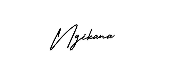 Design your own signature with our free online signature maker. With this signature software, you can create a handwritten (AmerikaSignatureDemo-Regular) signature for name Nyikana. Nyikana signature style 3 images and pictures png