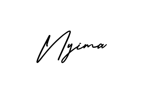 Design your own signature with our free online signature maker. With this signature software, you can create a handwritten (AmerikaSignatureDemo-Regular) signature for name Nyima. Nyima signature style 3 images and pictures png