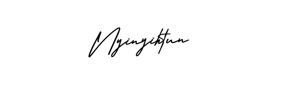 AmerikaSignatureDemo-Regular is a professional signature style that is perfect for those who want to add a touch of class to their signature. It is also a great choice for those who want to make their signature more unique. Get Nyinyihtun name to fancy signature for free. Nyinyihtun signature style 3 images and pictures png