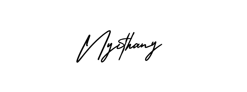 How to make Nyithany signature? AmerikaSignatureDemo-Regular is a professional autograph style. Create handwritten signature for Nyithany name. Nyithany signature style 3 images and pictures png