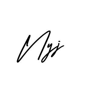 AmerikaSignatureDemo-Regular is a professional signature style that is perfect for those who want to add a touch of class to their signature. It is also a great choice for those who want to make their signature more unique. Get Nyj name to fancy signature for free. Nyj signature style 3 images and pictures png