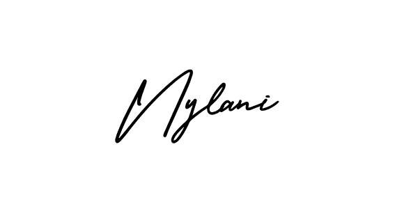 It looks lik you need a new signature style for name Nylani. Design unique handwritten (AmerikaSignatureDemo-Regular) signature with our free signature maker in just a few clicks. Nylani signature style 3 images and pictures png