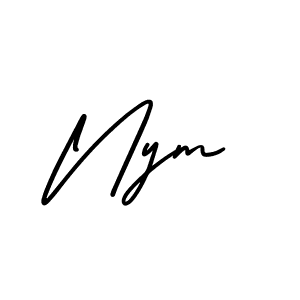 Make a beautiful signature design for name Nym. With this signature (AmerikaSignatureDemo-Regular) style, you can create a handwritten signature for free. Nym signature style 3 images and pictures png