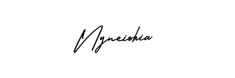 Make a beautiful signature design for name Nyneishia. With this signature (AmerikaSignatureDemo-Regular) style, you can create a handwritten signature for free. Nyneishia signature style 3 images and pictures png